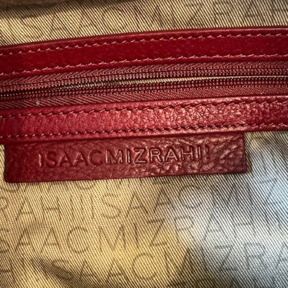 ISAAC MIZRAHI | Pebbled Leather Hobo Shoulder Bag with Tassel - Picture 4 of 14